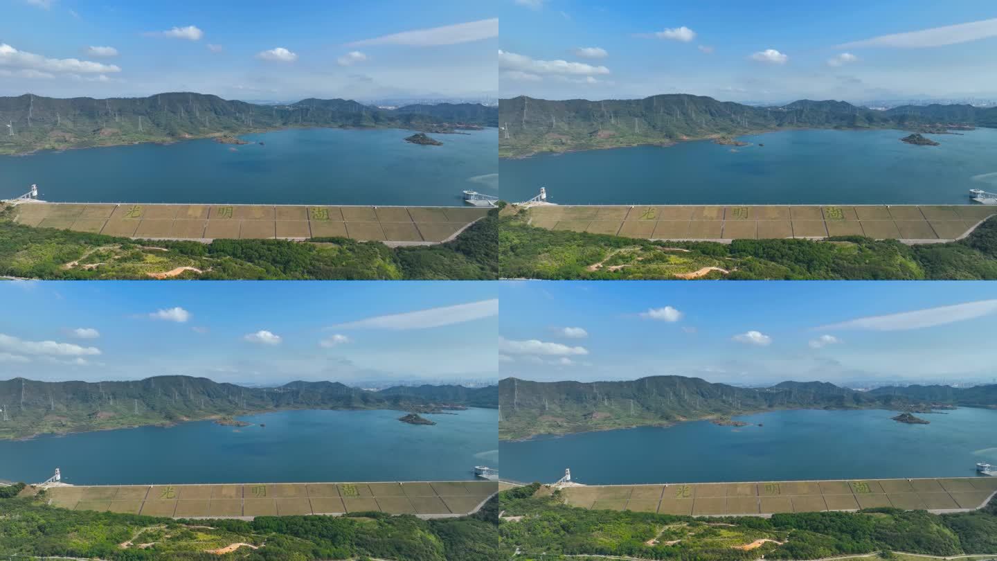 【正版4K素材】深圳光明湖航拍