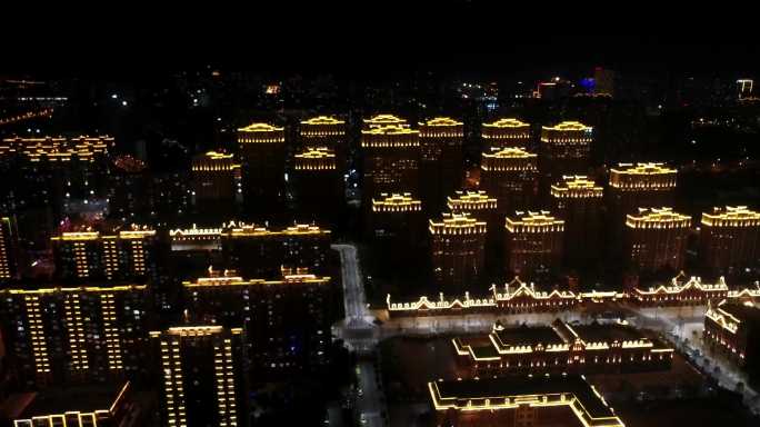 泰安泮河大街夜景  高铁 长城路夜景