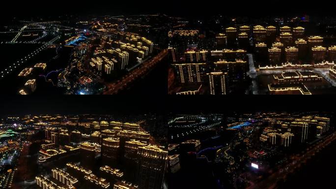 泰安泮河大街夜景  高铁 长城路夜景