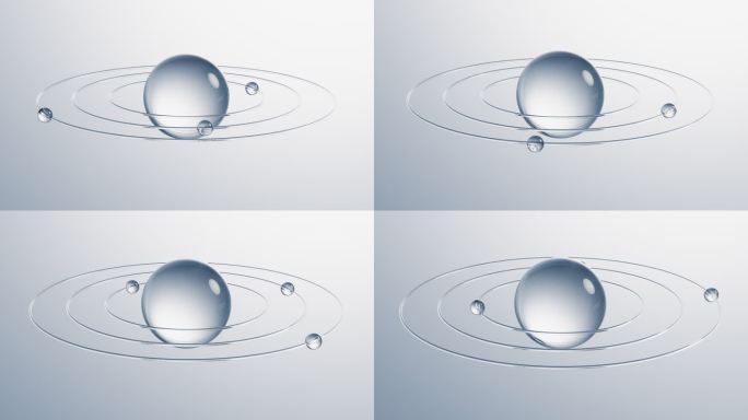 透明球体与环绕线条3D渲染