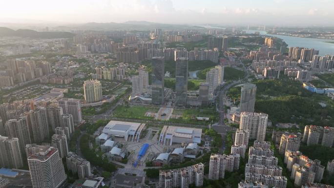 江门地标万达广场五邑广场航拍4K