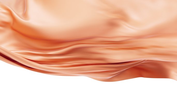 带透明通道的飘舞流动的布料3D渲染