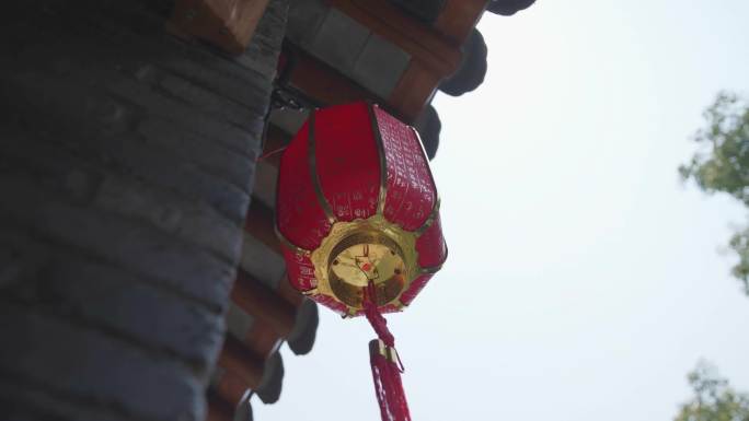 潞村古镇红灯笼装饰中式传统