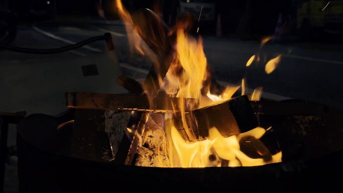 【4K实拍素材】火焰 篝火