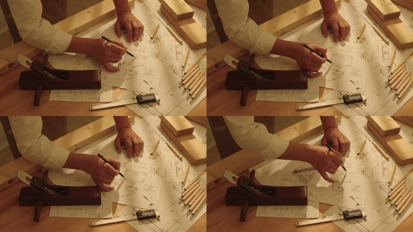木工设计师-专注工作-工匠-大国工匠