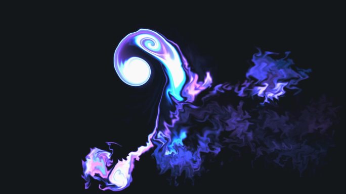 随机流动的魔幻紫色光烟4k