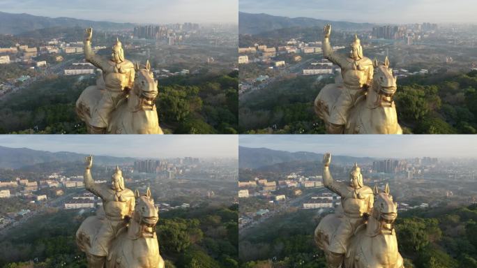 福建泉州大坪山郑成功雕像近景素材