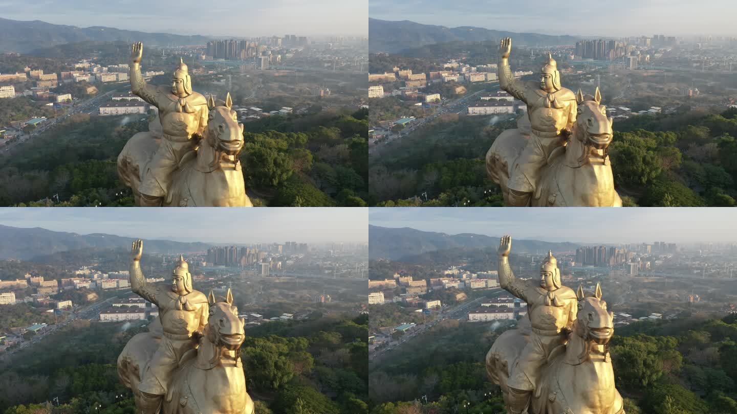 福建泉州大坪山郑成功雕像近景素材