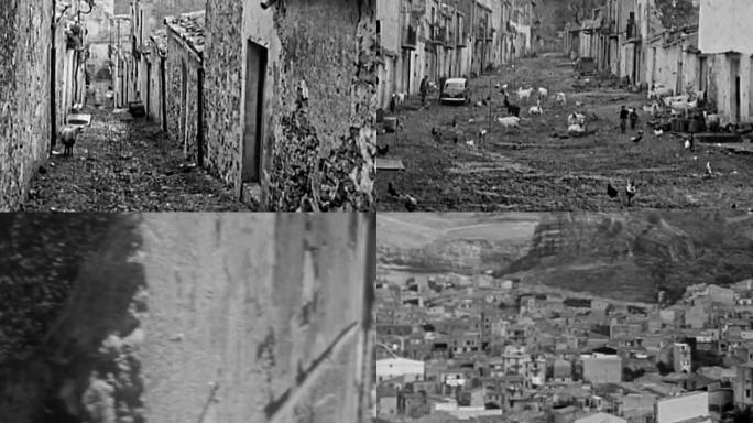 30年代意大利西西里城镇乡村城市街道