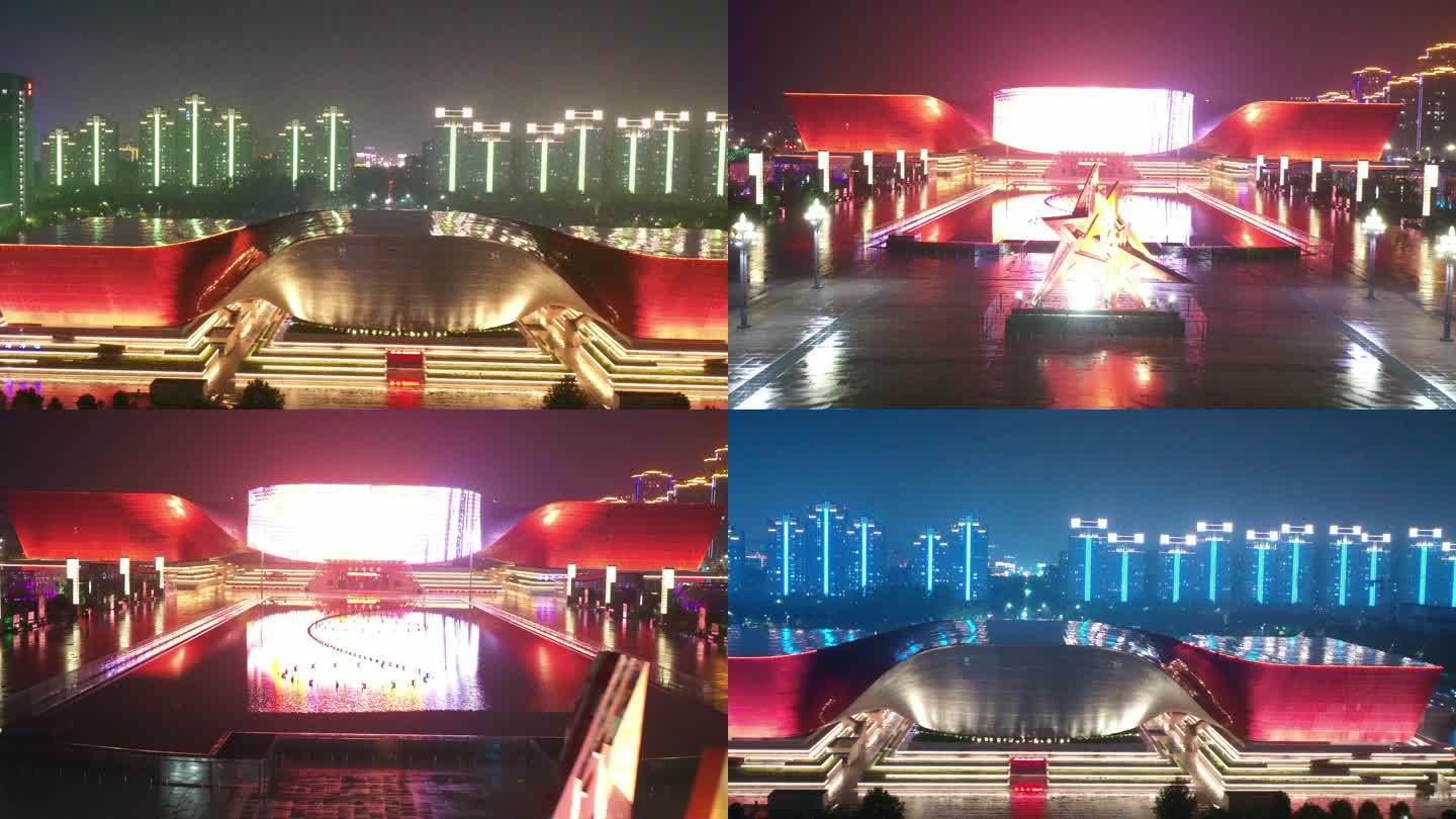 高清4k航拍   许昌城市夜景