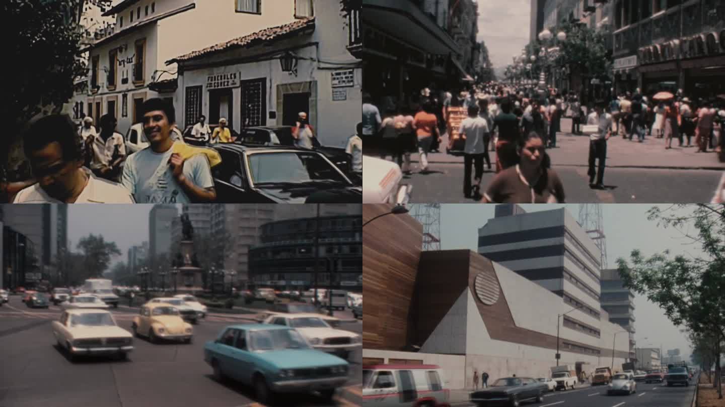 60年代墨西哥城行人街景交通