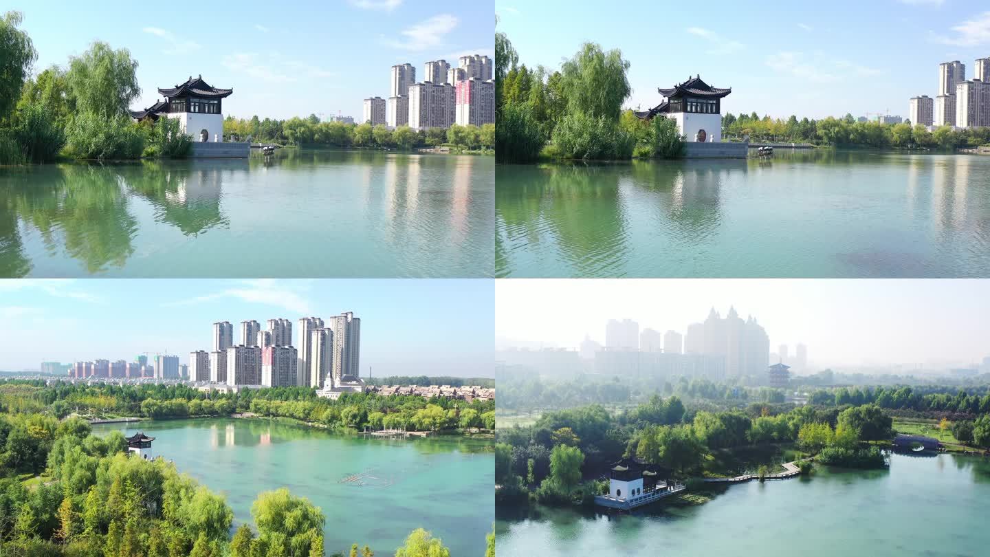高清4K拍摄 城市湖景