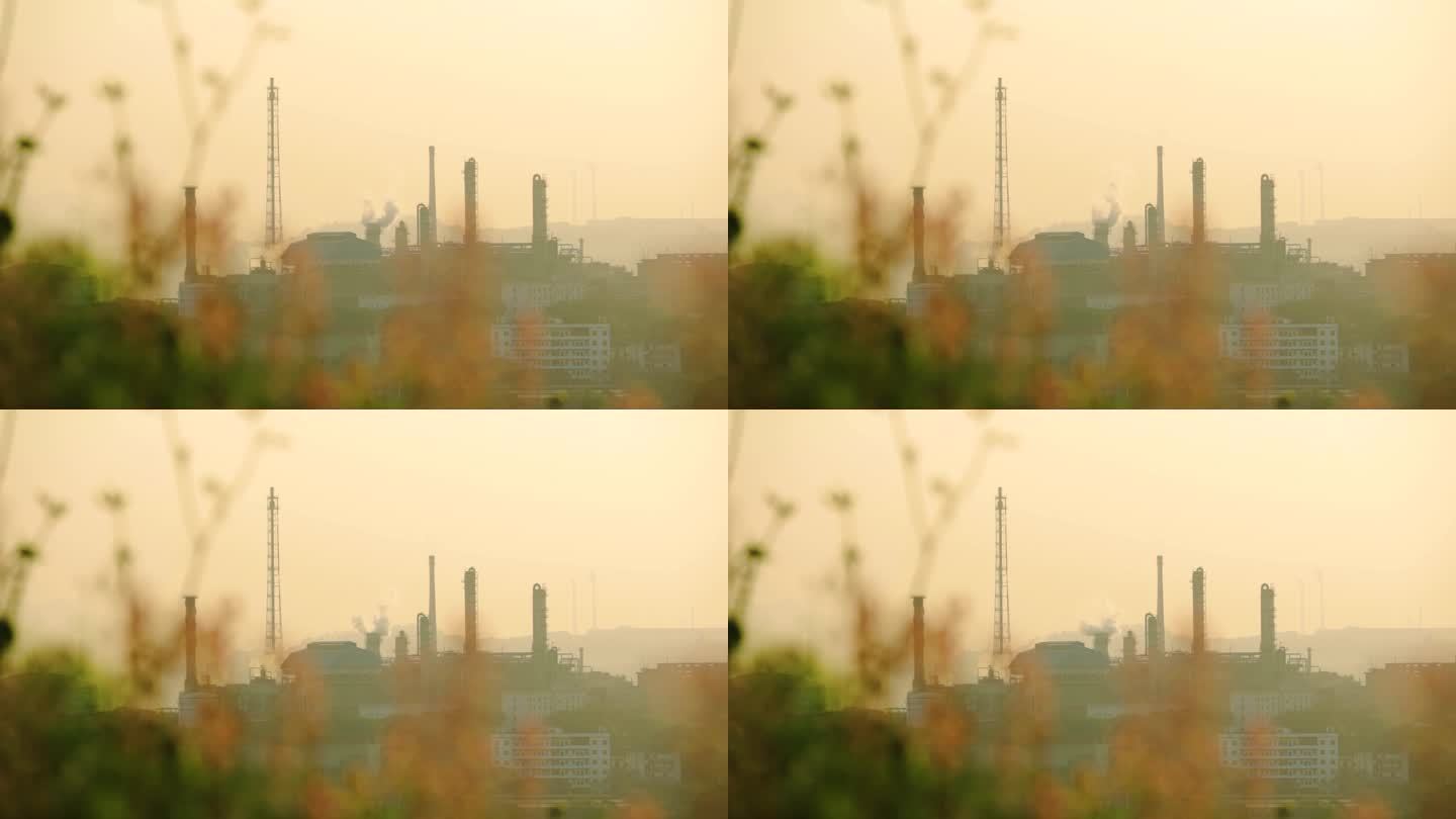 重工业工厂化工工业污染天空