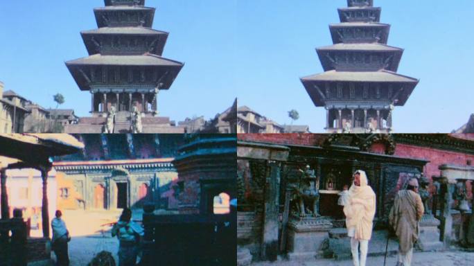 30年代尼泊尔加德满都杜巴广场古建筑