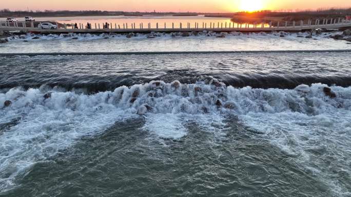 夕阳下的滹沱河