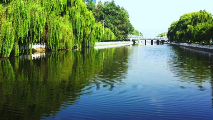 高清4K航拍 城市河景