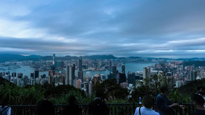 香港太平山延时摄影日转夜