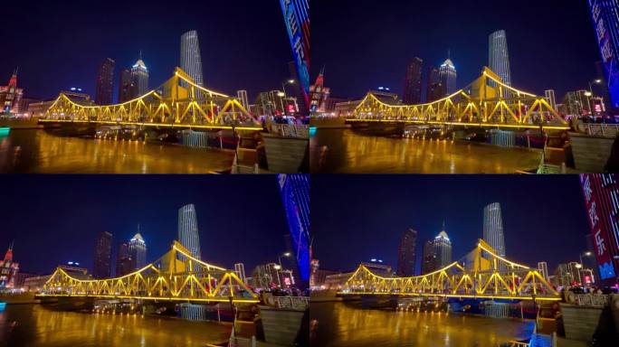 天津解放桥夜景