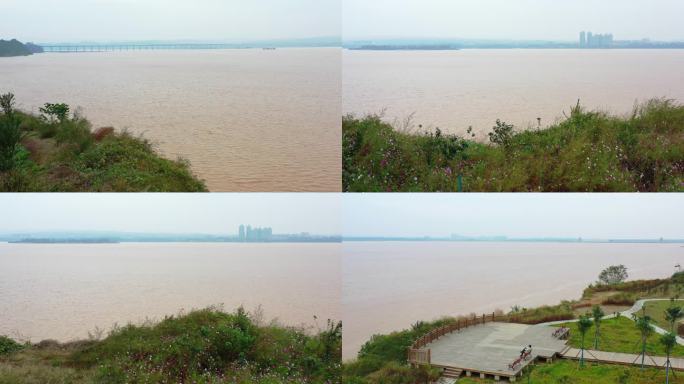 高清4k拍摄  黄河河道