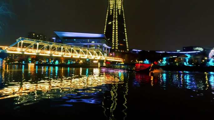 4K多角度超长拍摄京杭大运河武林门码头