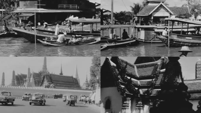 40年代泰国曼谷湄南河街道古建筑