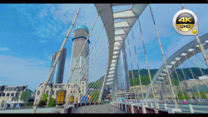 彩虹桥城市建筑现代建筑阳光明媚
