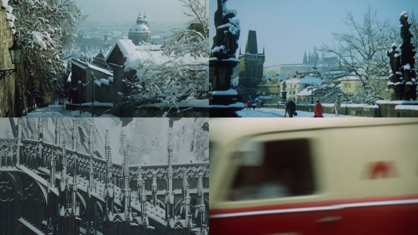 70年代布达佩斯匈牙利布达城堡冬季雪景