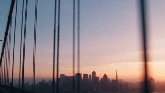 60年代旧金山奥克兰海湾大桥夜景