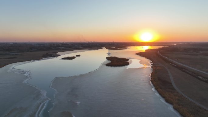 深泽湖夕阳