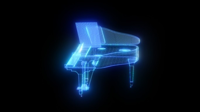 钢琴发光全息通道素材
