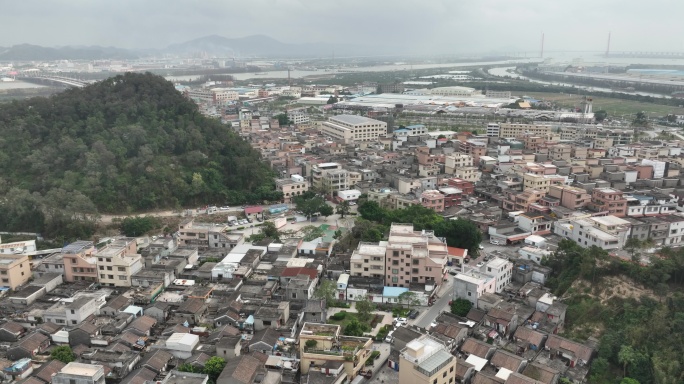 航拍江门新会茶坑村全貌