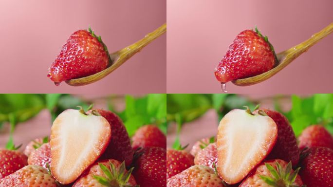 水滴滴在草莓上