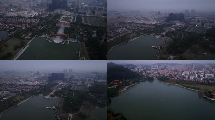 佛山顺德顺峰山公园清晨航拍