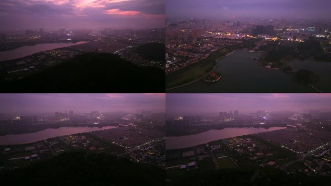 佛山顺德顺峰山公园清晨航拍