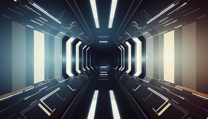 科技空间穿梭隧道视频素材