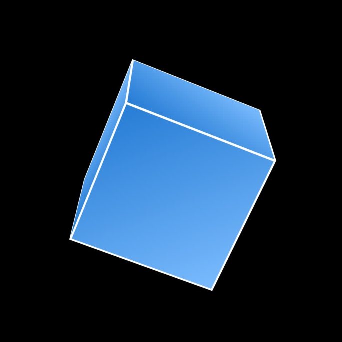 三维蓝色立体方盒子旋转mov含通道