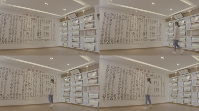 【4K灰度】中学女生观看校园文化墙