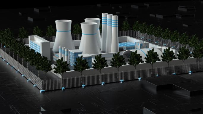 原子能核热发电站，三维特效动画