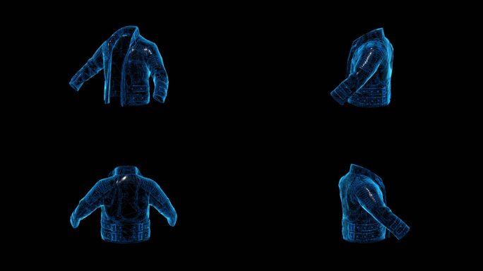 蓝色科技线条男士夹克外套通道素材