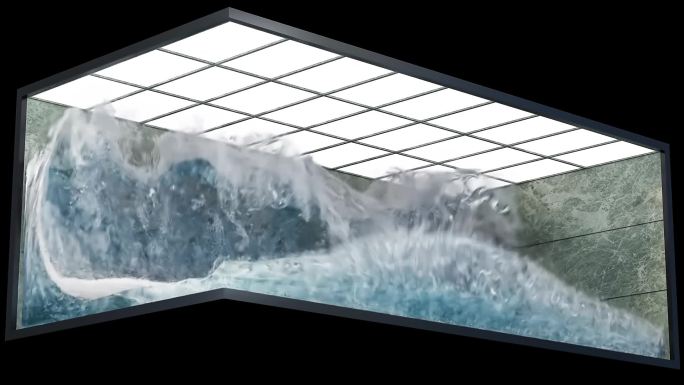 海浪翻滚水箱裸眼3D视频（可定制）