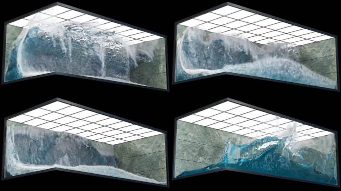 海浪翻滚水箱裸眼3D视频（可定制）