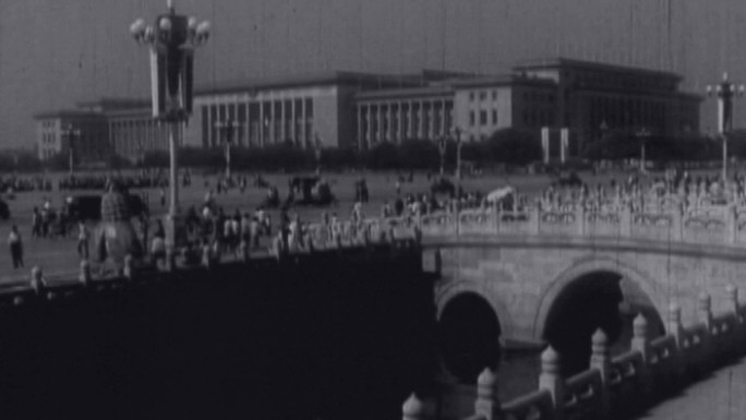 50年代航拍北京前门信鸽天安门长安街街景