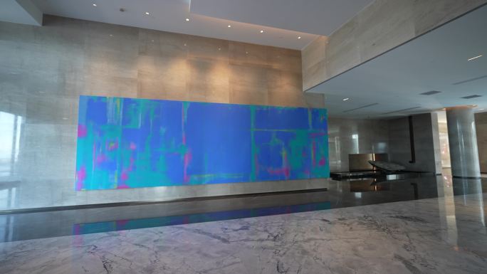 酒店民宿大厅艺术油画墙实拍原素材