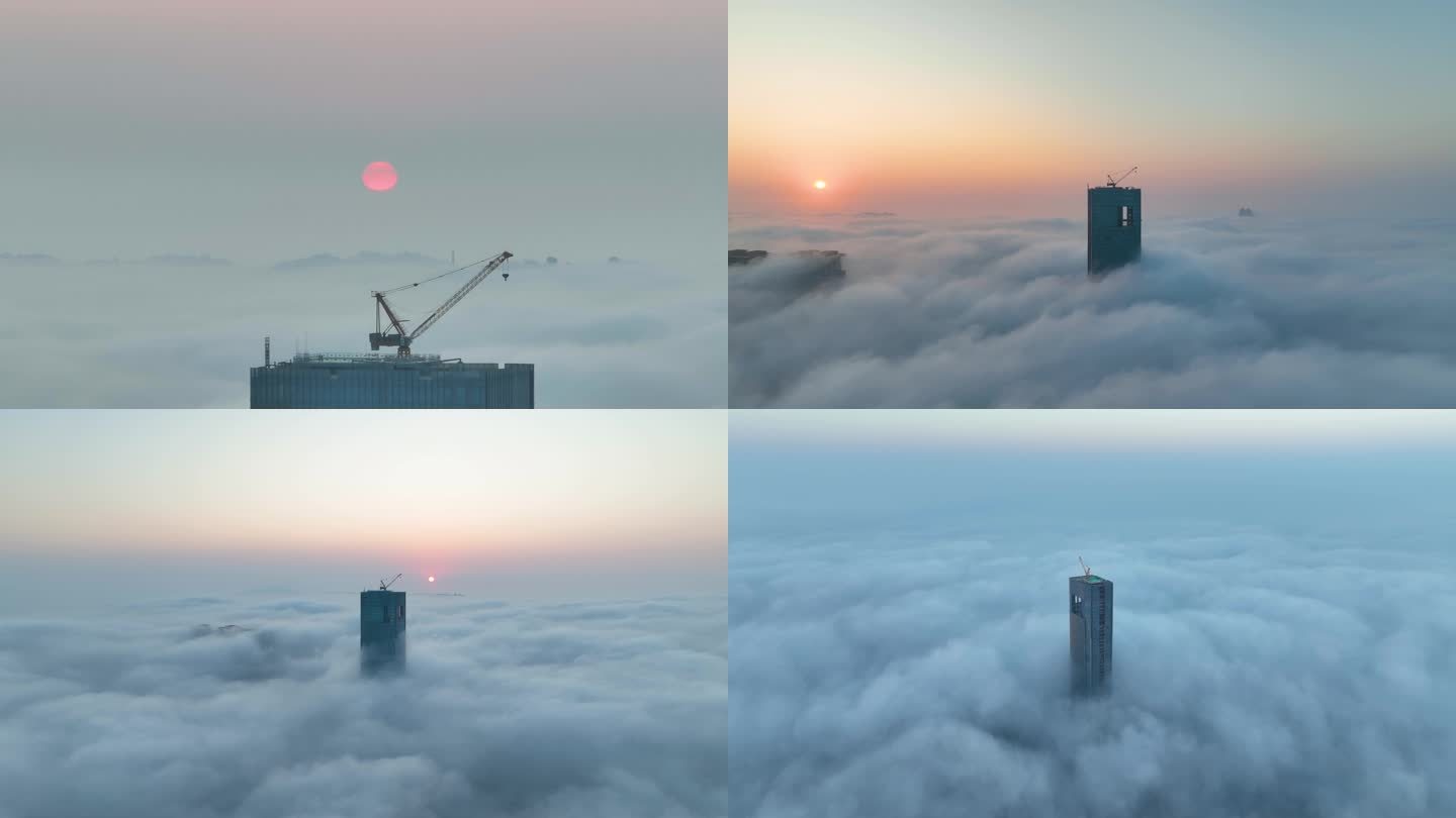 云上的厦门第一高楼4K日出航拍-2