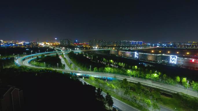 苏州西环高架夜景车流