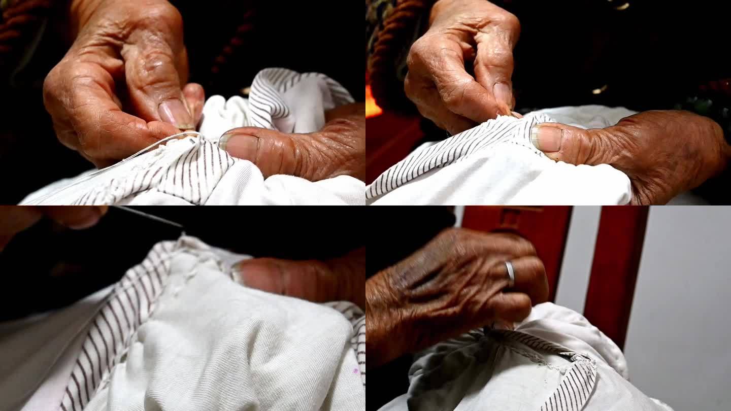 慈祥的老奶奶缝衣服-80高龄的伤感视频