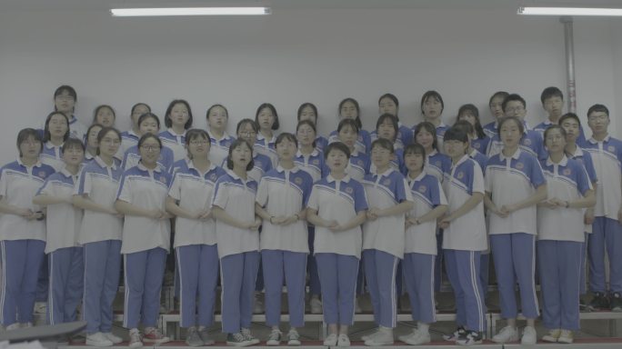 【4K灰度】高中大合唱中学生合唱排练