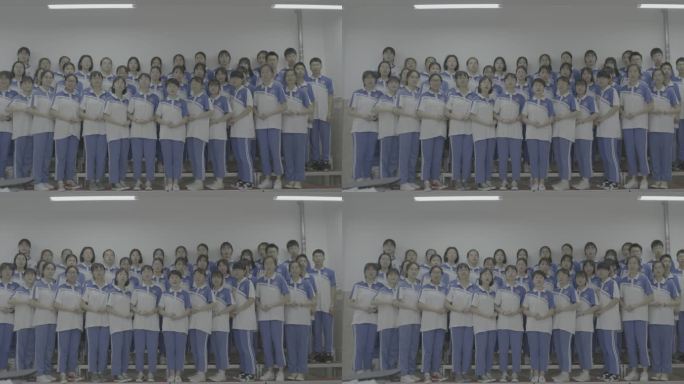 【4K灰度】高中大合唱中学生合唱排练