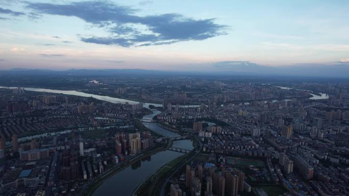 湖南衡阳市蒸水风光城市天际线航拍4k合集