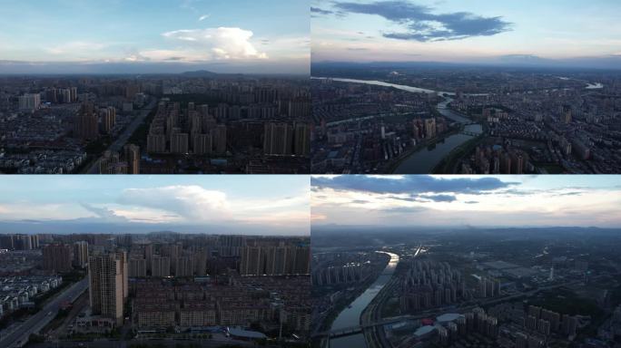 湖南衡阳市蒸水风光城市天际线航拍4k合集